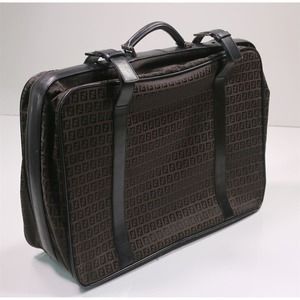 Fendi Vintage Authentic Brown Zucca Weekender Bag Suitcase Luggage 24 x 17